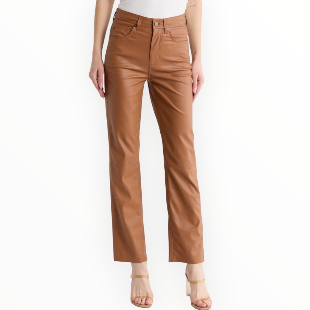 AG Adriano Goldschmied Brown Straight Leg Pants